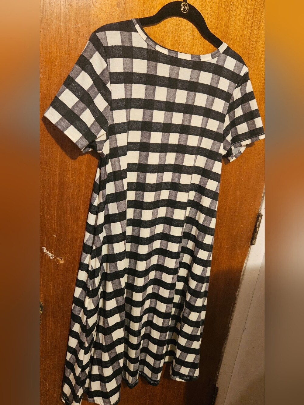 LuLaRoe Women's Jessie Dress Black and Cream Checkered Size Small NWOT